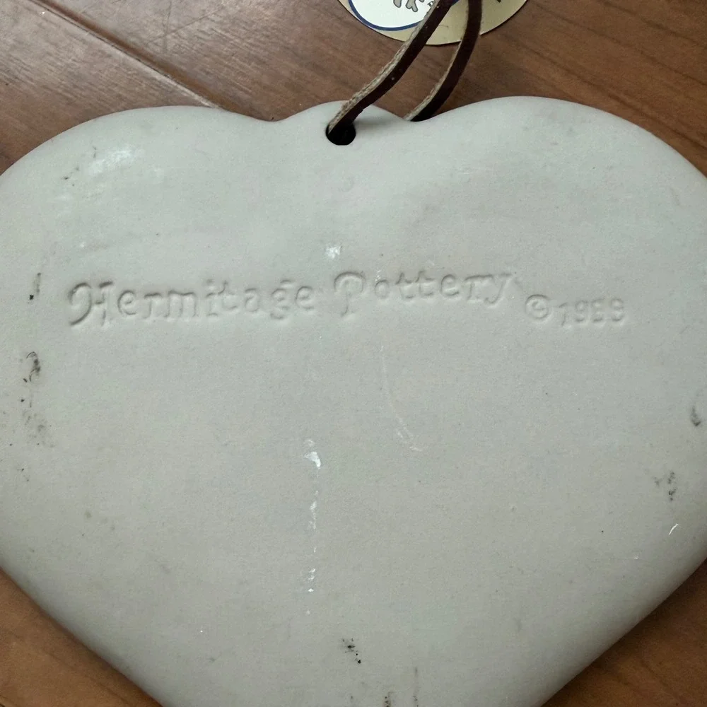 Hermitage Pottery Stoneware Hearts Cookie Mold Vintage 1998 Decor Tray